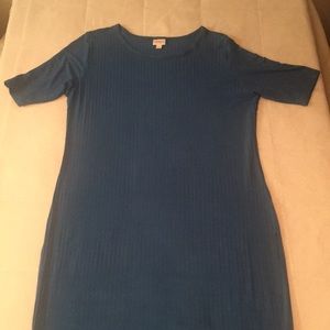 LuLaRoe blue bodycon knee length Julia dress 3X